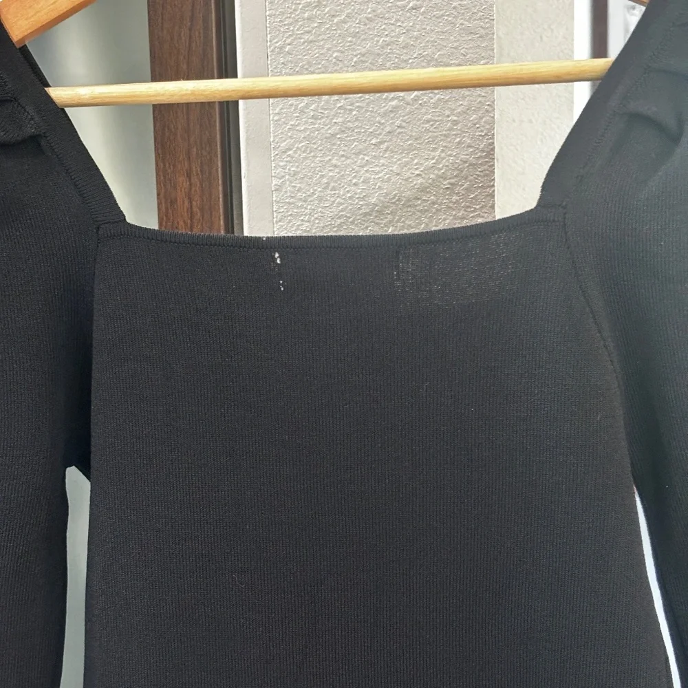 Express x Negin Mirsalehi Puff Sleeve Fitted Dress - Black Size S - Picture 7 of 9